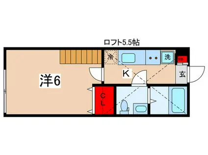 アザーレ・パッシオ栗平(1K/2階)の間取り写真