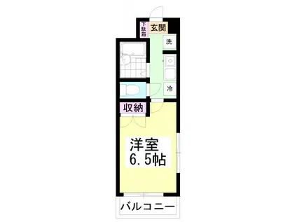 サンライズ津田沼II(1K/1階)の間取り写真