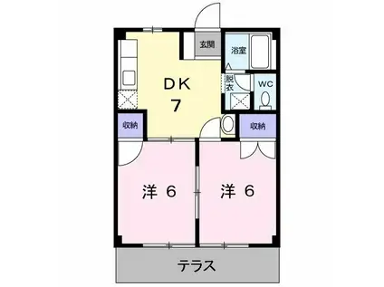 前田ハイツIII(2DK/1階)の間取り写真