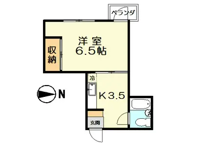 シャレーデラ鈴孝(1K/3階)の間取り写真