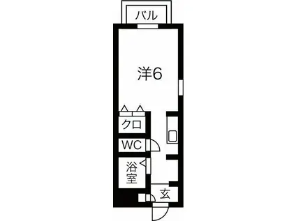 エスポワール甲陽園(ワンルーム/1階)の間取り写真