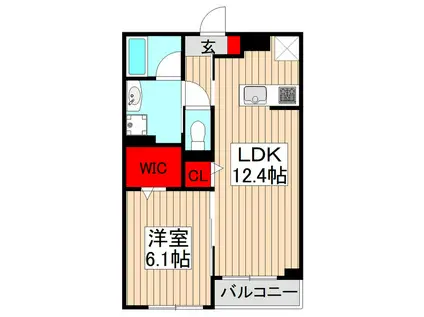 BEVERLY HOMES下赤塚アパート(1LDK/3階)の間取り写真