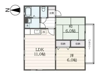 サンヴィレッジ21(2LDK/2階)の間取り写真