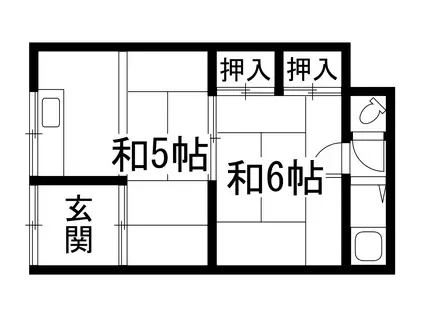 シャレー山本(2K/1階)の間取り写真