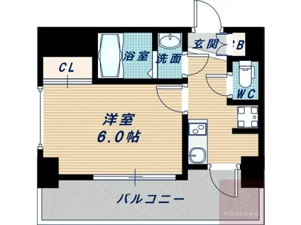 セレニテ新大阪カルム(1K/12階)の間取り写真