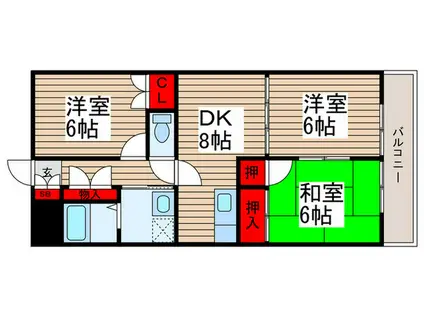 大新ヒルズ西馬橋(3DK/3階)の間取り写真