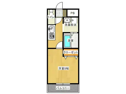 エステート蔵王(1K/2階)の間取り写真