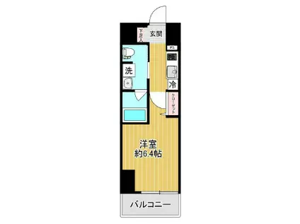 SHOKEN RESIDENCE横浜戸部(1K/9階)の間取り写真