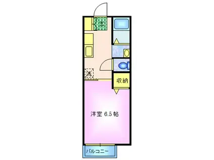 ラフィーネ弐番館(1K/1階)の間取り写真