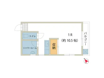 ハイム吉村(ワンルーム/5階)の間取り写真