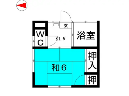 湯川荘(1K/1階)の間取り写真