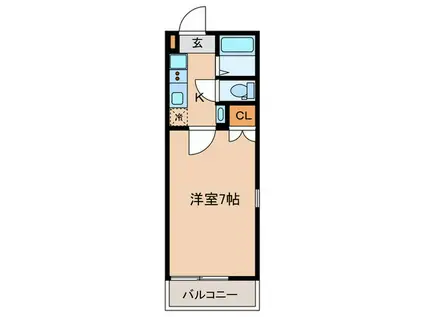 GRANDE川崎大師(1K/2階)の間取り写真