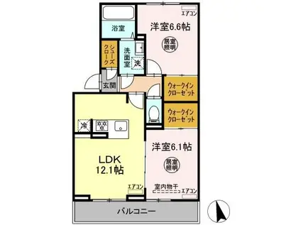 アルメリア A棟(2LDK/3階)の間取り写真