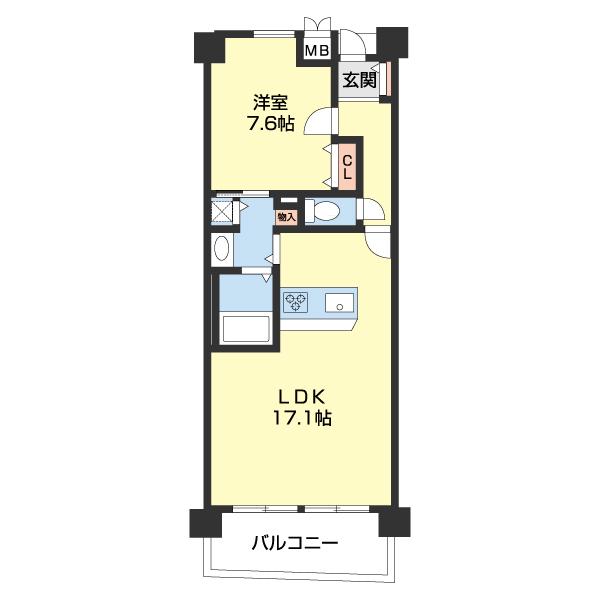 パシフィックビスタIII(1LDK/2階)の間取り写真