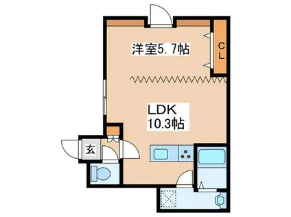 M-STAGE豊平公園(1LDK/2階)の間取り写真