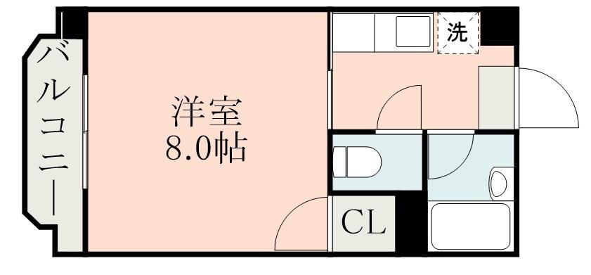 パークハイム鈴木(1K/4階)の間取り写真