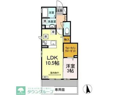 エス プランテ(1LDK/1階)の間取り写真