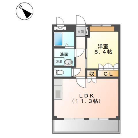 フェイバリット(1LDK/2階)の間取り写真