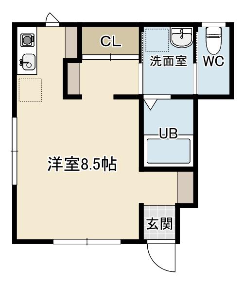 ブレアハウスII(ワンルーム/1階)の間取り写真