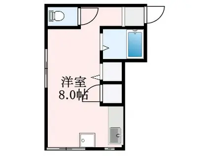 ブリリア宝(ワンルーム/2階)の間取り写真