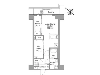 コンフォリア・リヴ豊洲キャナル(2LDK/5階)の間取り写真