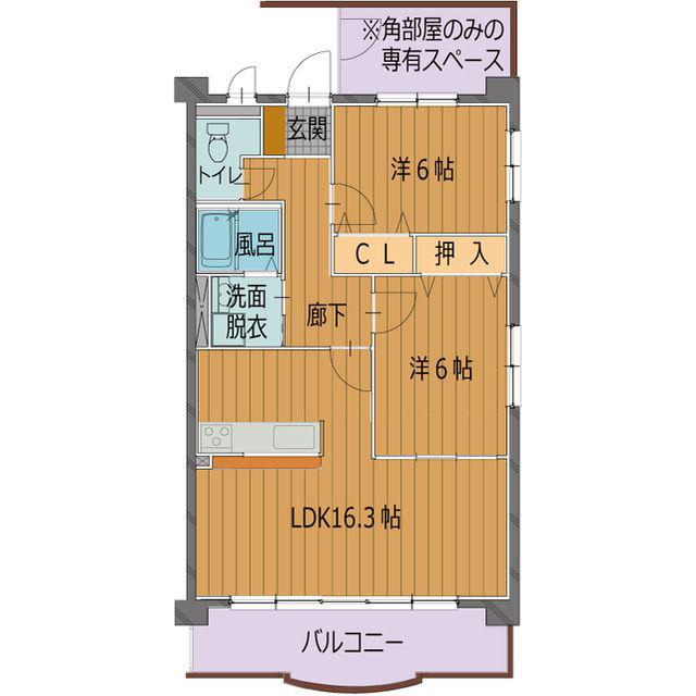フォレストパークDIO(2LDK/1階)の間取り写真