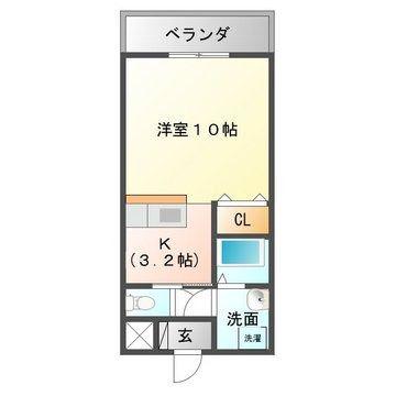 アビーロード(1K/3階)の間取り写真