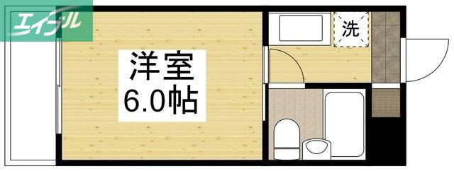 CION伊福町(1K/3階)の間取り写真