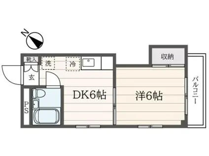 コーポ山下(1DK/3階)の間取り写真