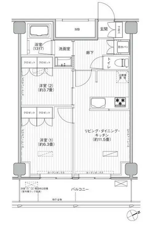 ヒューリック浅草橋江戸通 11階階 間取り