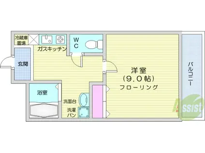 メゾン桂(1K/2階)の間取り写真