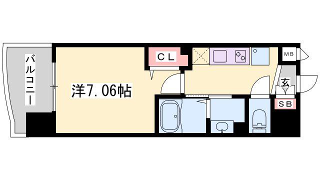LUXE姫路(1K/10階)の間取り写真