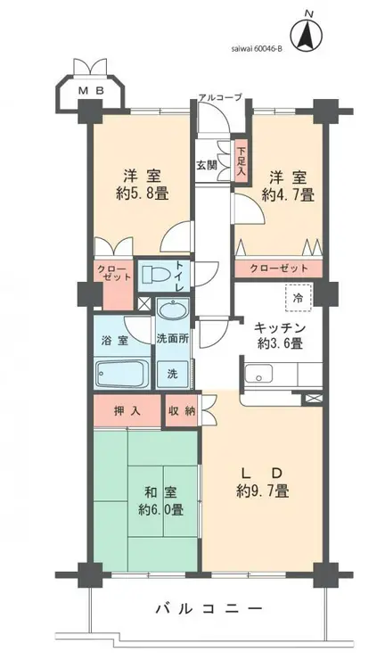 ノールドミール 3階階 間取り