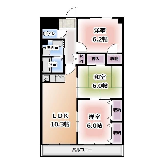 ソレーユ五条壱番館(3LDK/2階)の間取り写真