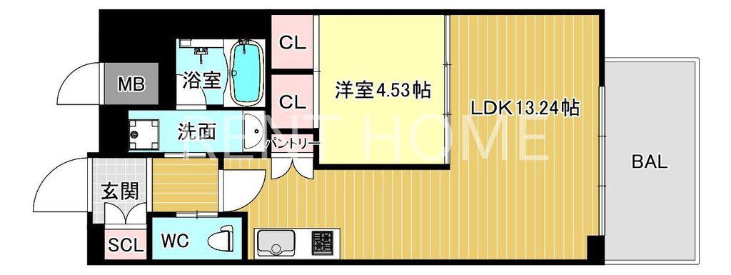 プレジオ永和ASIAN(1LDK/12階)の間取り写真