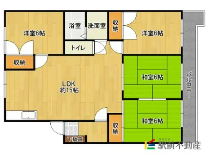 古賀第2ビル(4LDK/2階)の間取り写真