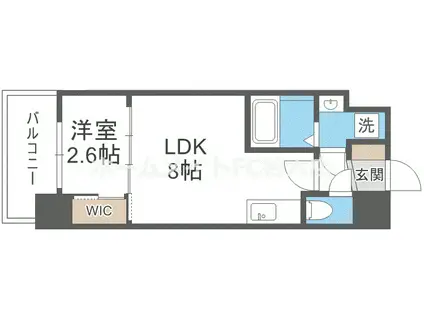 セレニテ夕陽丘エクラ(1LDK/3階)の間取り写真
