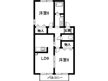 マイリトルタウン高師 五番館(2LDK/2階)の間取り写真
