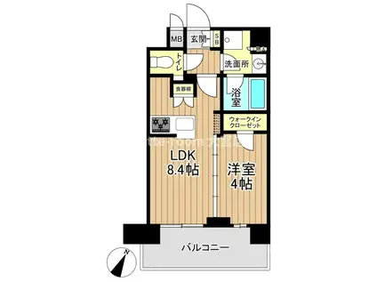 ネベル蕨中央(1LDK/15階)の間取り写真