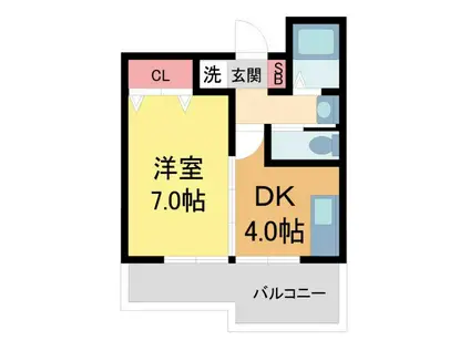 WALK10MINUTES(1DK/3階)の間取り写真