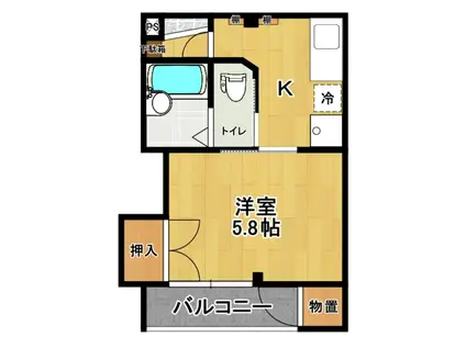 堂前レジデンス(1K/3階)の間取り写真