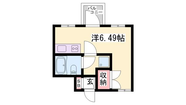 プレアール姫路龍野町(ワンルーム/2階)の間取り写真