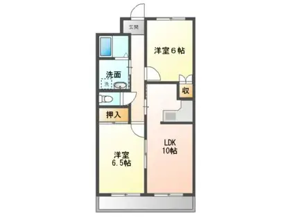 グランシャリオI(2LDK/2階)の間取り写真