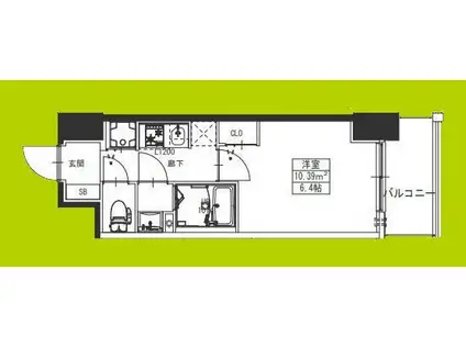 S-RESIDENCE堺湊駅前AZURE(1K/4階)の間取り写真