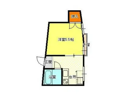 赤木ビル(1K/3階)の間取り写真