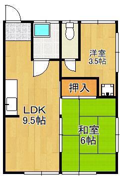 島田アパート(1SLDK/2階)の間取り写真
