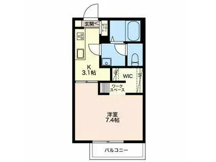 シャンテ米山(1K/1階)の間取り写真