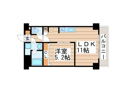 フィオーレ・梅田町(1LDK/2階)の間取り写真