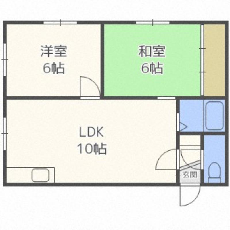 ミランコート(2LDK/1階)の間取り写真