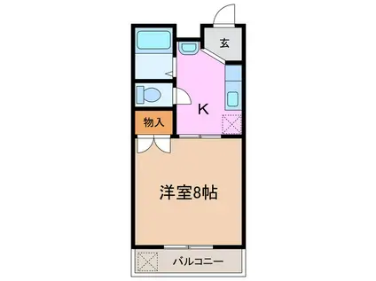 ホワイトピア岩崎(1K/1階)の間取り写真